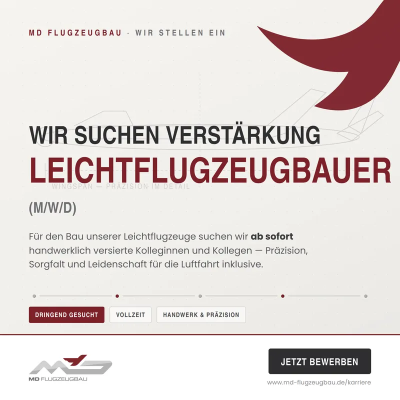 M&D Flugzeubau sucht Verstärkung